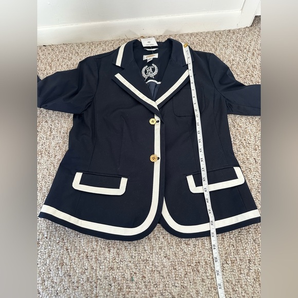 Talbots Navy blue and White Blazer size 10 NWT - Picture 8 of 9